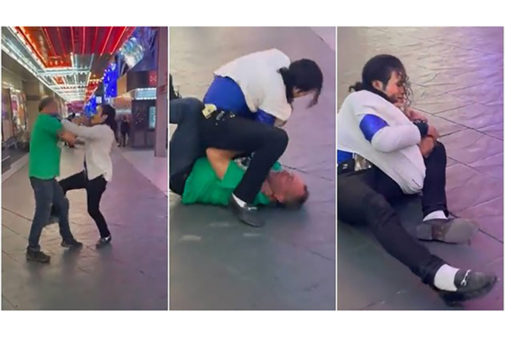 VIDEO: Imitador de Michael Jackson casi asfixia a hombre que lo agredió en plena calle en Las Vegas