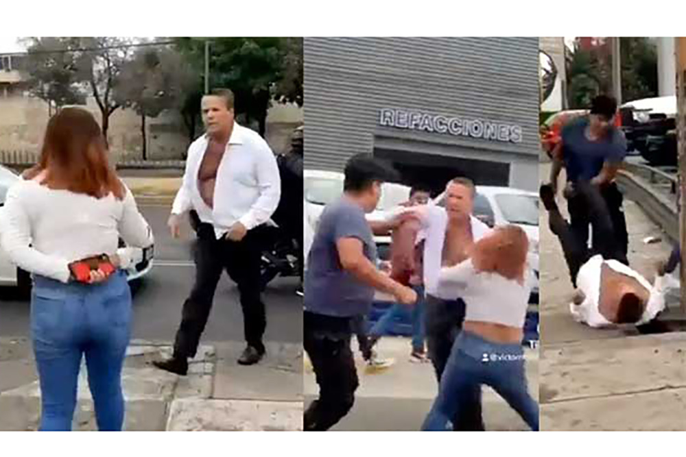 VIDEO: Alfredo Adame se peleó a golpes con una mujer en plena calle