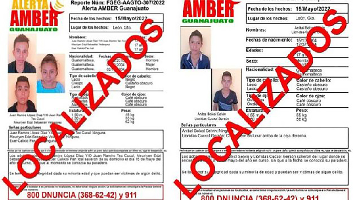 Menores guatemaltecos desaparecidos en Guanajuato son localizados en San Luis Potosí