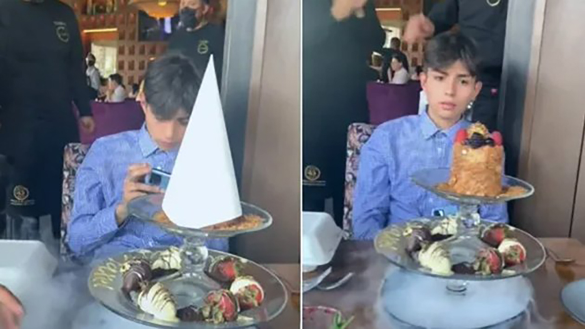 VIDEO: Niño se vuelve viral por su actitud durante su festejo de cumpleaños