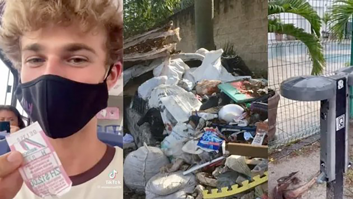 Tiktoker español se queja de que Cancún está ‘inundada’ de basura