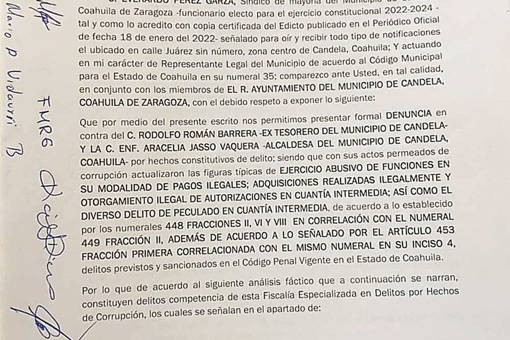 Denuncian corrupción de Alcaldesa de Candela