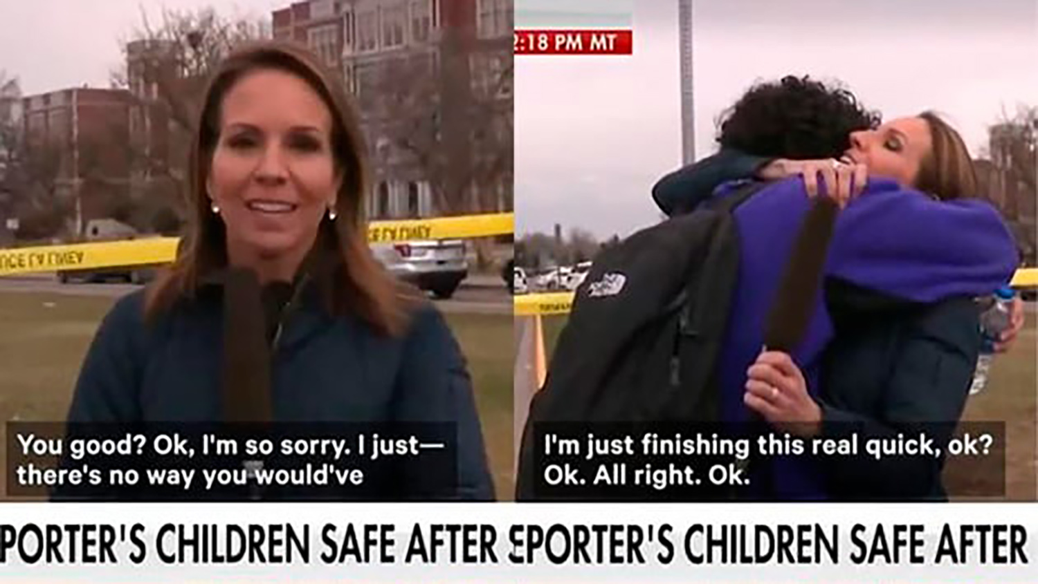 VIDEO: Periodista detiene enlace en vivo para abrazar a su hijo tras tiroteo en escuela