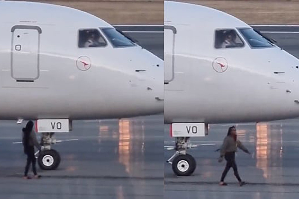 VIDEO: Mujer pierde su vuelo… y corre hacia la pista para ‘hacerle parada’ al avión