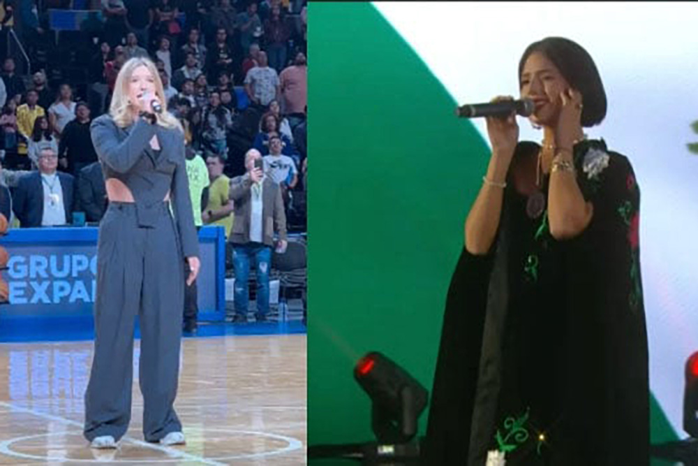 Canta hija de Andrea Legarreta himno nacional en juego de la NBA; señalan que lo hizo mejor que Ángela Aguilar