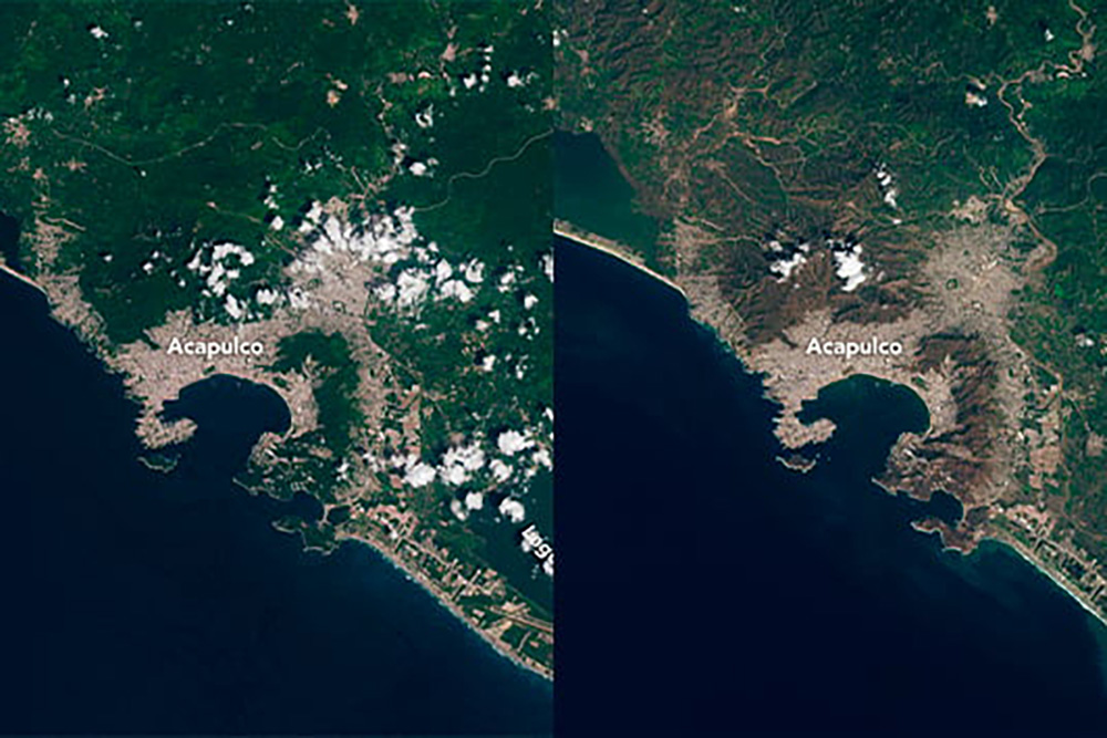 NASA comparte imágenes satélitales de Acapulco tras paso de ‘Otis’
