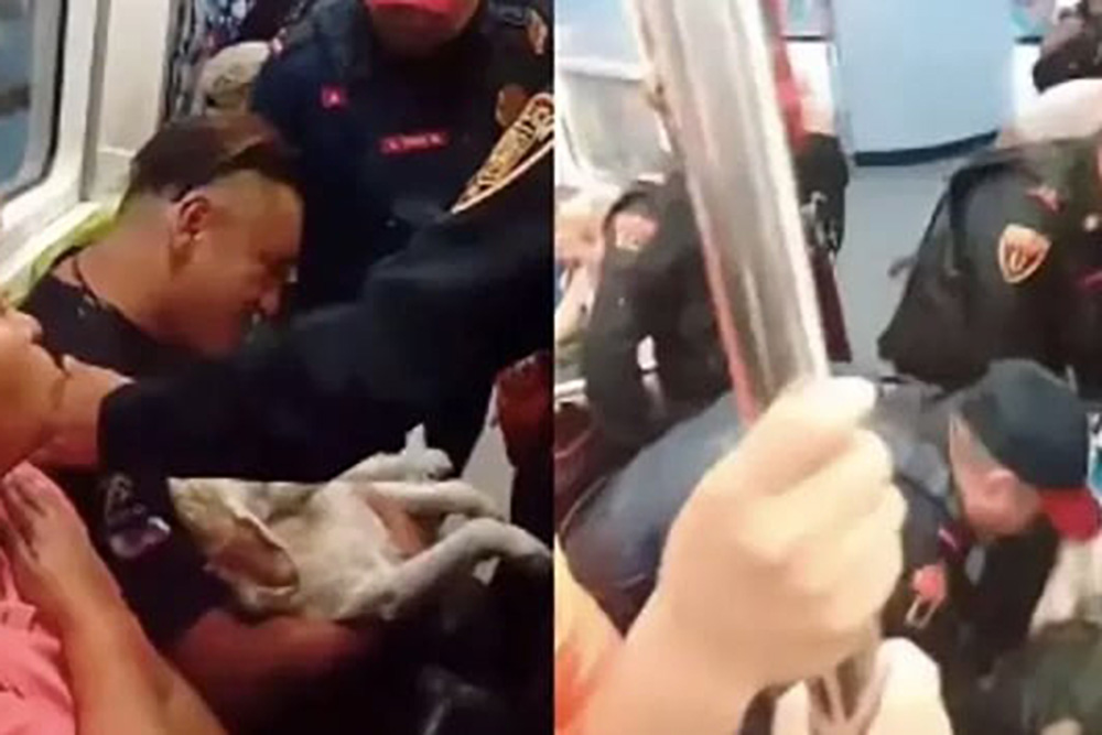 VIDEO: Policías sacan ‘arrastrando’ del Metro a hombre con perro herido