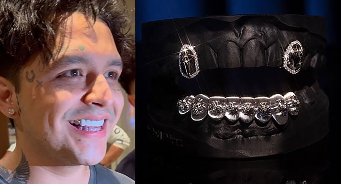 Christian Nodal estrena lujosa dentadura de oro y diamantes ¿cuánto vale?