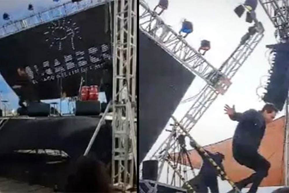 VIDEO: Pantalla gigante cae sobre el escenario en pleno show del mago Jean Paul Olhaberry