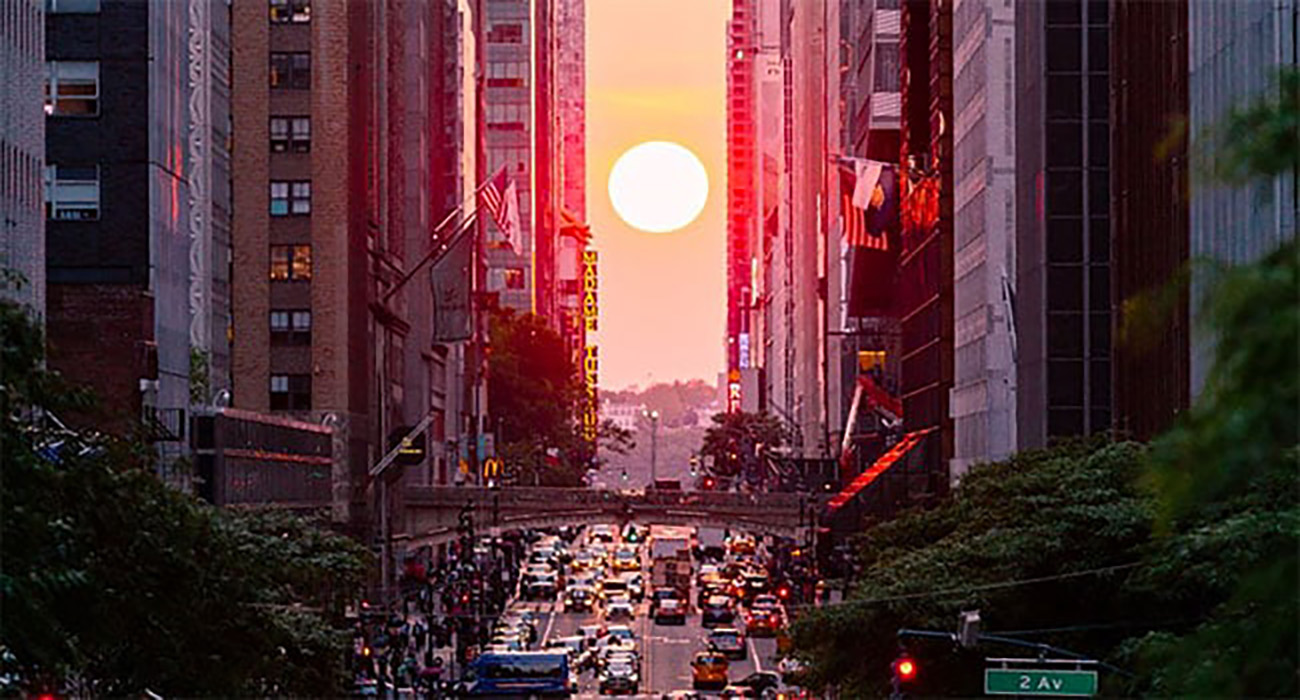 El Manhattanhenge, el espectacular fenómeno solar urbano en Nueva York