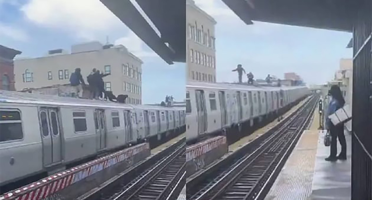 Captan a una decena de adolescentes ‘surfeando’ el metro de Nueva York