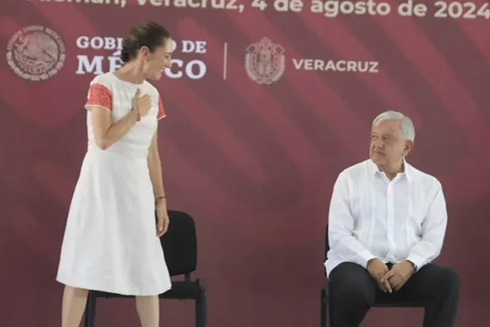 “¡Es un honor estar con Claudia hoy!”, corea AMLO desde Veracruz