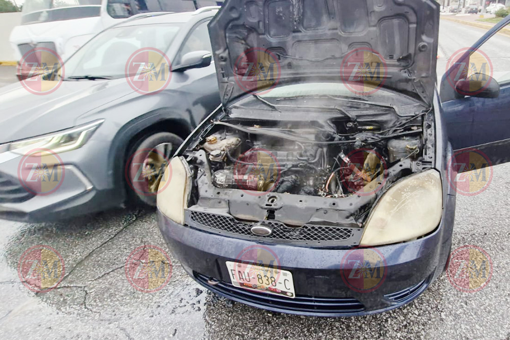 Arde motor de auto compacto