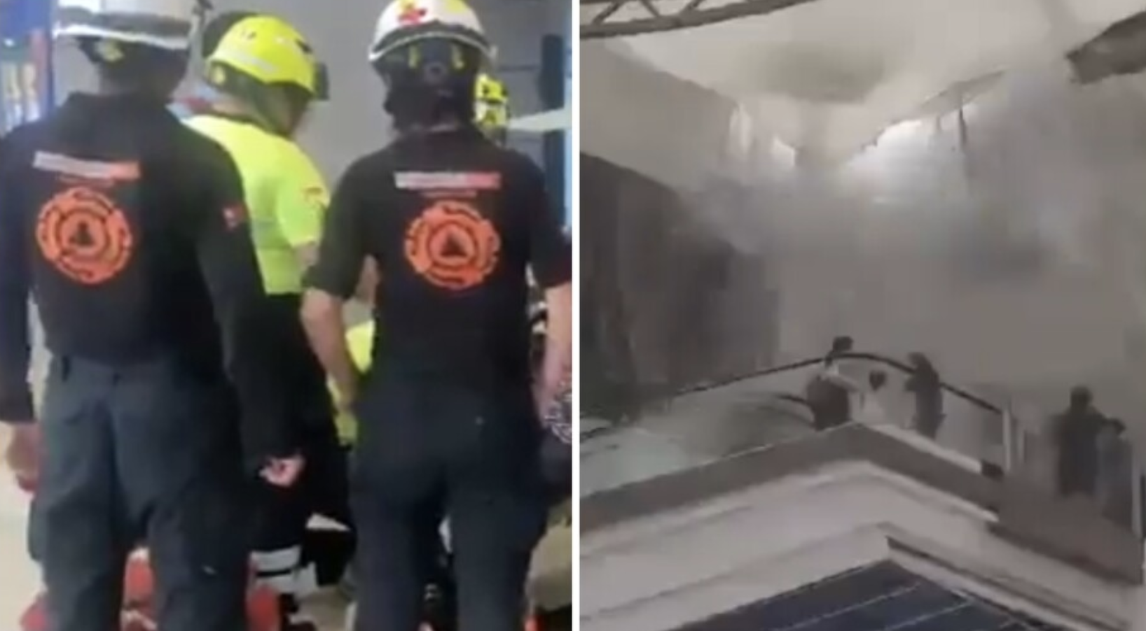 VIDEO: Momento exacto del desplome del techo de cristal en Plaza Áuriga, en San Pedro, Nuevo León