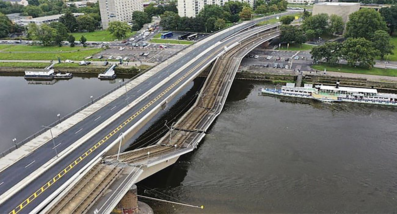 VIDEO: Puente se derrumba sorpresivamente en la ciudad alemana de Dresde