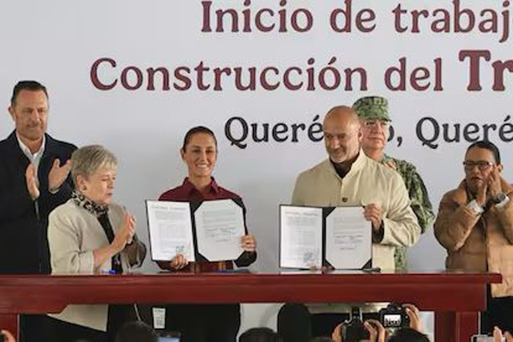 Sheinbaum da banderazo para trabajos del Tren México-Querétaro; tendrá tres estaciones