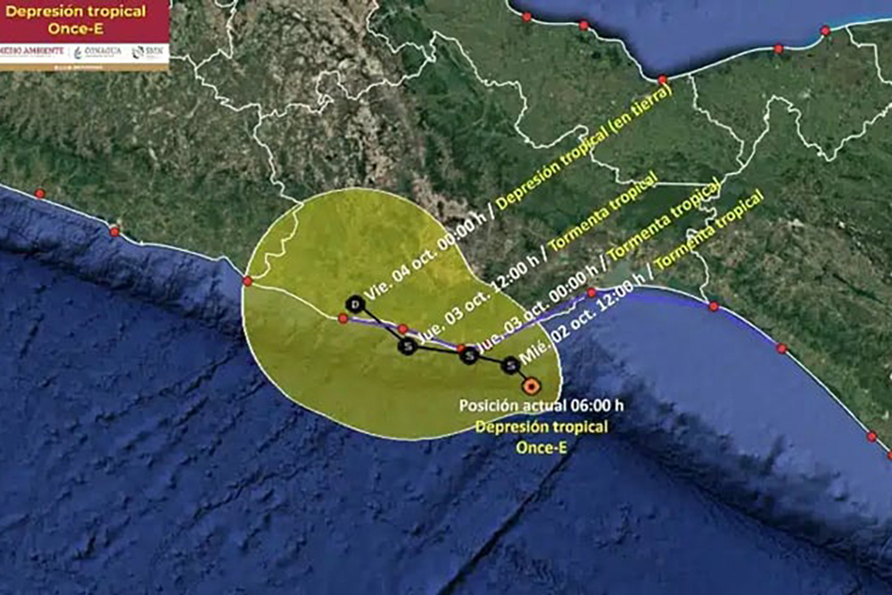 Depresión Once-E está frente a la costa, lista para ser tormenta tropical, ¿dónde tocaría tierra?